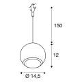 SLV by Declic LIGHT EYE suspension pour EASYTEC II, noir, GU10, max. 75W