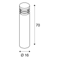 Vap 70 borne, ronde, inox 304, e27, max. 23w, ip44