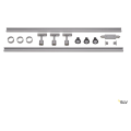 KIT rail 1 allumage PURI, gris argent, 2x1m, 3x PURI spot et sources LED