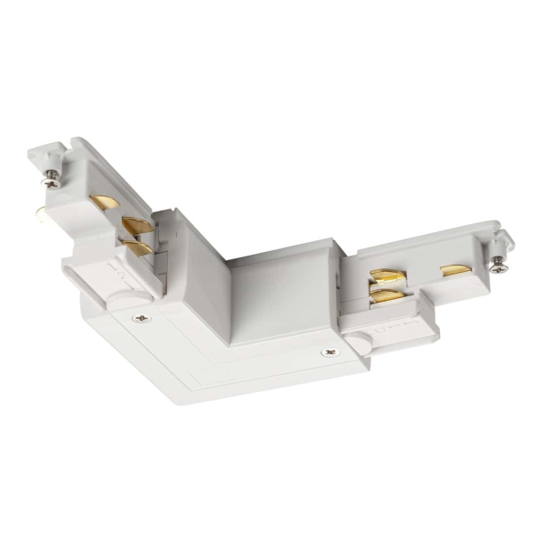 S-track, connecteur 90°, dali, terre extérieure, pour rail 3 allumages, intérieur, blanc