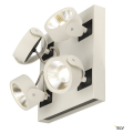 SLV by Declic KALU LED 4 applique/plafonnier, carré, blanc/noir, LED 60W, 3000K, 60°