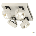 SLV by Declic KALU LED 4 applique/plafonnier, carré, blanc/noir, LED 60W, 3000K, 60°