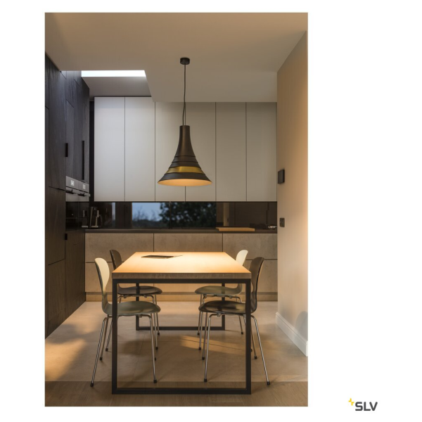 Bato 45, suspension intérieure, noir, led, 30w, 2700k, variable triac - SLV - 1000435