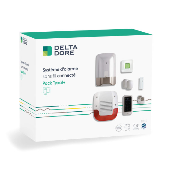 Pack alarme 8 zones sans fil avec box maison connectée