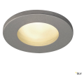 Dolix out, encastré de plafond intérieur/extérieur, rond, gris argent, gu10/qpar51, 50w max, ip65