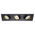 Kit new tria 3 led carre. noir. 3x6w. 3000k. 38°. alim et clips ressorts inclus