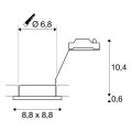 Dolix out, encastré de plafond intérieur/extérieur, carré, blanc, gu10/qpar51, 50w max, ip65