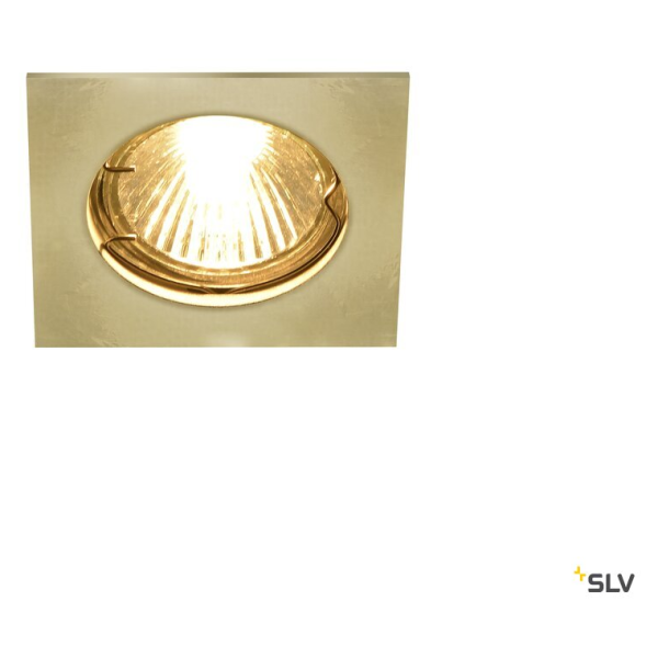 Pika, encastré de plafond intérieur, carré, fixe, laiton, gu10/qpar51, 50w max - SLV - 1002206