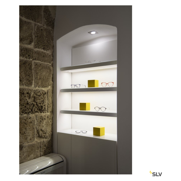 Pika, encastré de plafond intérieur, carré, fixe, laiton, gu10/qpar51, 50w max - SLV - 1002206
