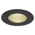 Patta-i encastré plafond. rond. noir. 12w. 3000k. 38°. alim incluse