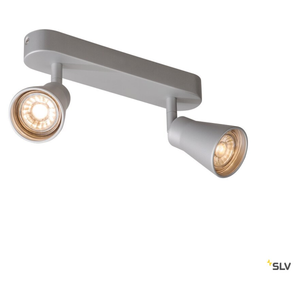Avo, applique et plafonnier intérieur, double, gris argent, gu10/qpar51, 2x 50w max - SLV - 1000891