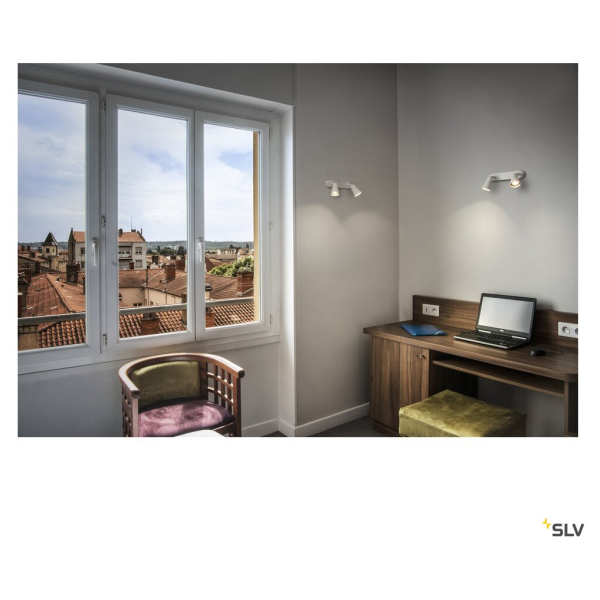 Avo, applique et plafonnier intérieur, double, gris argent, gu10/qpar51, 2x 50w max - SLV - 1000891