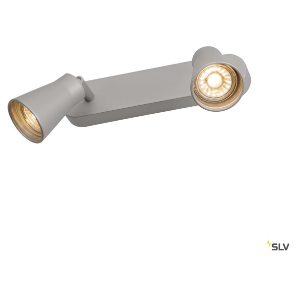 Avo, applique et plafonnier intérieur, double, gris argent, gu10/qpar51, 2x 50w max - SLV - 1000891