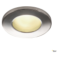 Dolix out, encastré de plafond intérieur/extérieur, rond, chrome, gu10/qpar51, 50w max, ip65