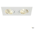 NEW TRIA 2 CARRE KIT, blanc mat, 2x6W, 38°, 3000K, alimentation incluse, clips ressorts