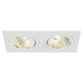 NEW TRIA 2 CARRE KIT, blanc mat, 2x6W, 38°, 3000K, alimentation incluse, clips ressorts