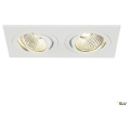 NEW TRIA 2 CARRE KIT, blanc mat, 2x6W, 38°, 2700K, alimentation incluse, clips ressorts