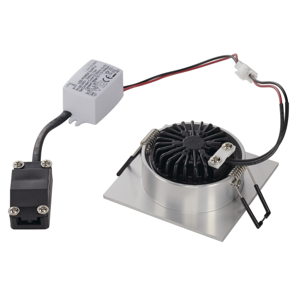 NEW TRIA LED 3W DL CARRE KIT, encastré, alu brossé, 3W, 38°, 3000K - SLV - 113966