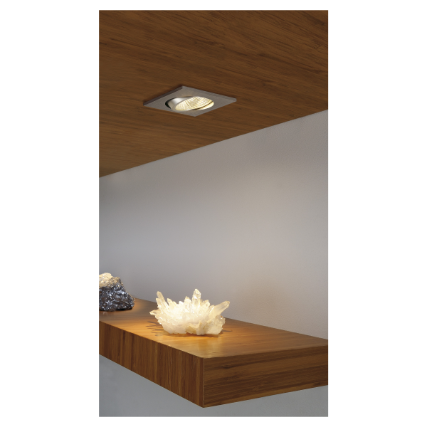 NEW TRIA LED 3W DL CARRE KIT, encastré, alu brossé, 3W, 38°, 3000K - SLV - 113966