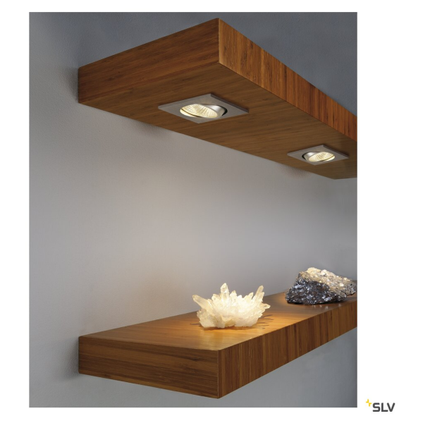 NEW TRIA LED 3W DL CARRE KIT, encastré, alu brossé, 3W, 38°, 3000K - SLV - 113966