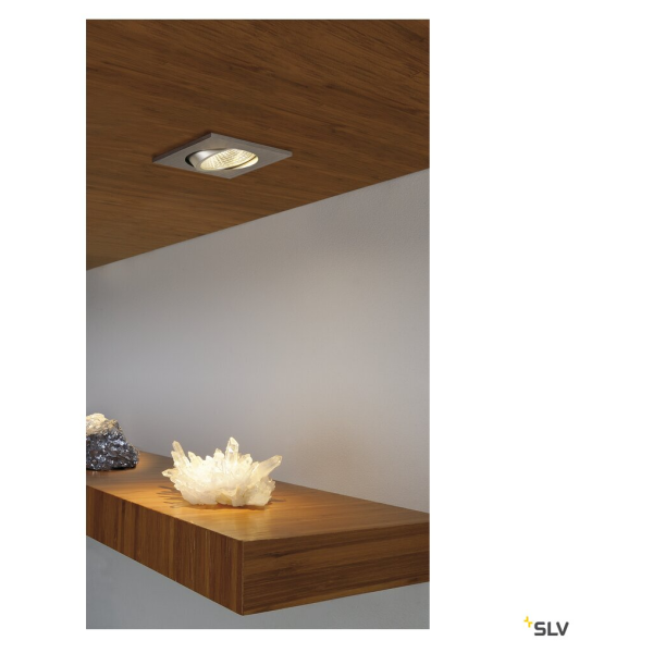 NEW TRIA LED 3W DL CARRE KIT, encastré, alu brossé, 3W, 38°, 3000K - SLV - 113966