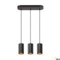 Asto tube, suspension, gu10, longueur de suspension 250 cm, 3x max. 10 w, noir