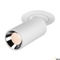 Numinos projector s, plafonnier encastré, 2700 k, 55°, cylindrique, blanc/chromé