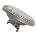 LED QR111 G53, 13°, gris argent, 9W, 2700K, 800lm