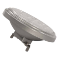 LED QR111 G53, 13°, gris argent, 9W, 2700K, 800lm