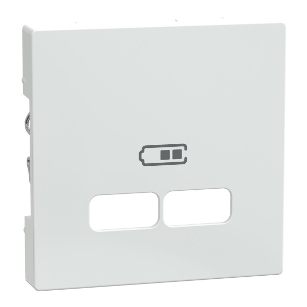 Système m - enjoliveur pour prise double usb 2.1a - blanc brillant antibactérien