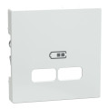 Système m - enjoliveur pour prise double usb 2.1a - blanc brillant antibactérien