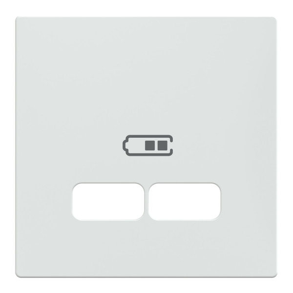 Système m - enjoliveur pour prise double usb 2.1a - blanc brillant antibactérien