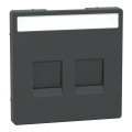 D-life - enjoliveur prise support double rj45 compatible keystone - anthracite