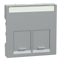 Enjoliveur M-Plan pour prise RJ45 double, aluminium