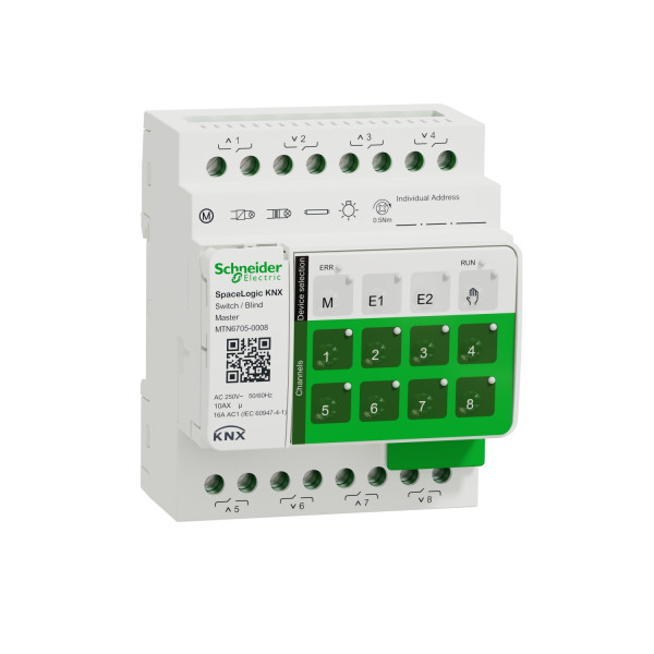Commutation pour volets motorisés Schneider SpaceLogic KNX 8 sorties 10AX/16AC1