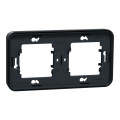 Cadre encastré 2 postes Schneider Mureva Styl gris horizontaux fixation par vis IP55 IK08