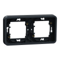 Cadre encastré 2 postes Schneider Mureva Styl gris horizontaux fixation par vis IP55 IK08