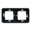 Cadre encastré 2 postes Schneider Mureva Styl gris horizontaux fixation par vis IP55 IK08