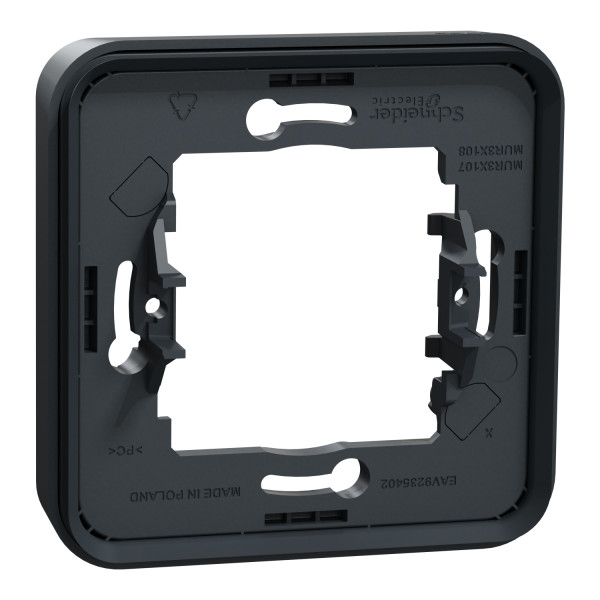 Cadre encastré 1 poste Schneider Mureva Styl gris fixation par vis IP55 IK08