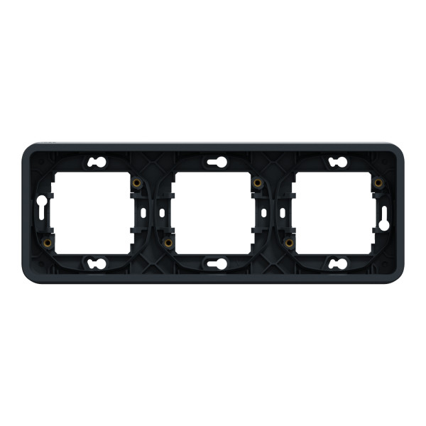 Cadre Gris 3 Postes Horizontaux Encastré IP55 IK08 Mureva Styl Schneider