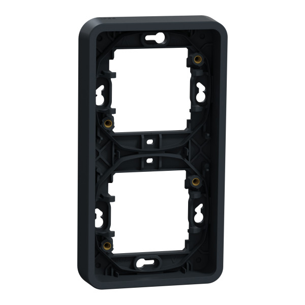 Cadre encastré 2 postes Schneider Mureva Styl gris verticaux fixation par vis IP55 IK08