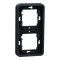 Cadre encastré 2 postes Schneider Mureva Styl gris verticaux fixation par vis IP55 IK08