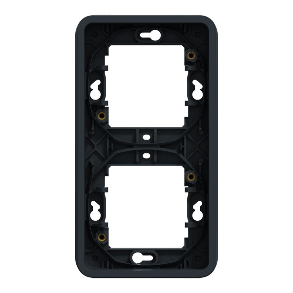 Cadre encastré 2 postes Schneider Mureva Styl gris verticaux fixation par vis IP55 IK08
