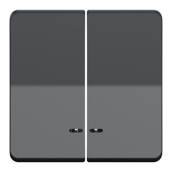 Enjoliveur double gris Schneider Mureva Styl pour voyant lumineux IP55 IK08