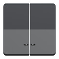 Enjoliveur double gris Schneider Mureva Styl pour voyant lumineux IP55 IK08