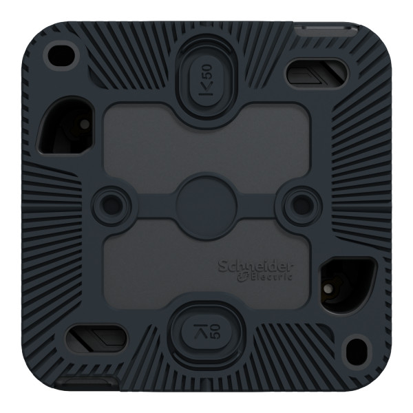 Poussoir gris Schneider Mureva Styl en saillie connexion automatique IP55 IK08