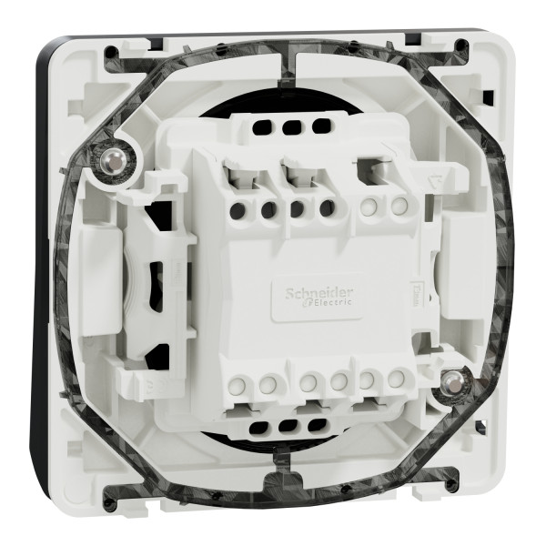 Poussoir gris Schneider Mureva Styl connexion automatique IP55 IK08