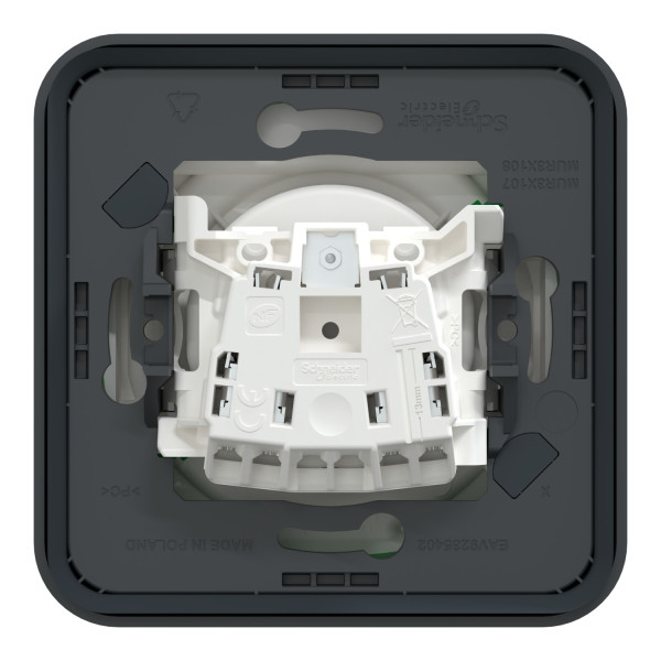 Prise de courant 2P+T grise Schneider Mureva Styl à encastrer connexion automatique IP55 IK08