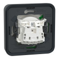 Prise de courant 2P+T grise Schneider Mureva Styl à encastrer connexion automatique IP55 IK08