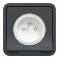 Prise de courant 2P+T grise Schneider Mureva Styl à encastrer connexion automatique IP55 IK08